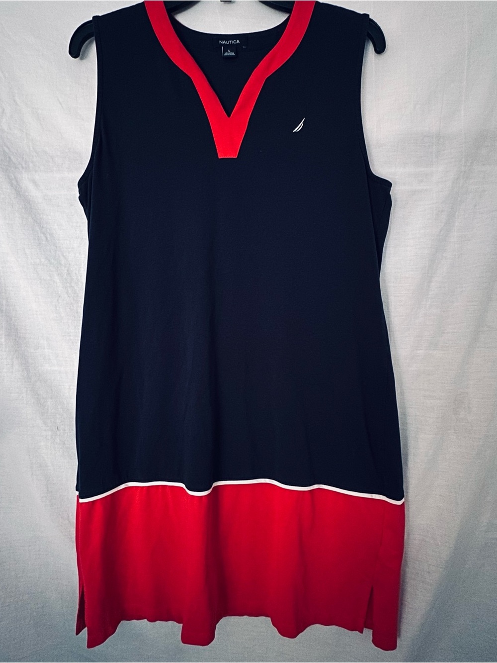 Nautica Navy Dress with Red Trim and Hem